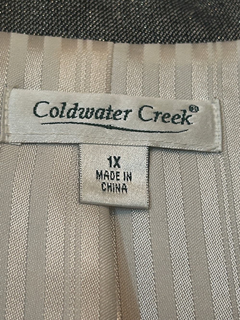 Coldwater Creek Linen Blend Swing Jacket 1X Metallic Gray Glam Button-Front - Picture 5 of 15